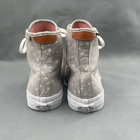 Vans Camden High-Top Gray White Canvas Dandelion Print Sneakers Size 7.5 - Picture 13 of 16